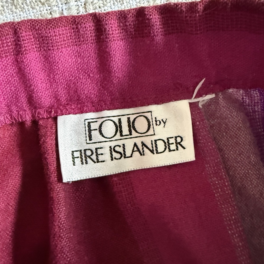 Vintage Striped Long A-Line Skirt Magenta M/L Folk Artisan Cottagecore Prairie - Picture 4 of 7